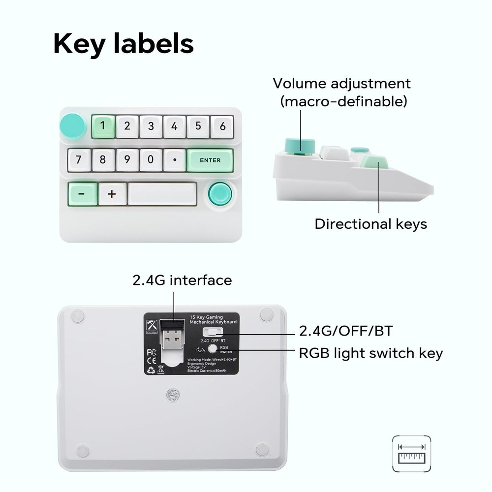 W909 Wireless RGB Mechanical Numeric Keypad, Hot-Swappable, Macro-Programmabl...