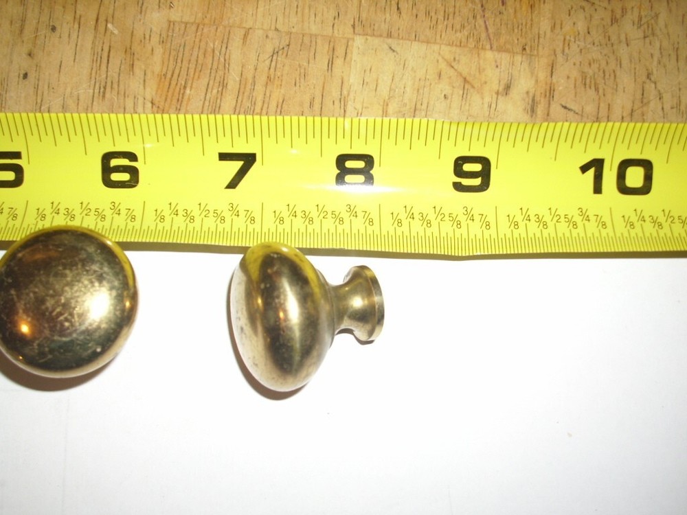 VINTAGE SOLID BRASS ROUND DOOR DRAWER PULLS KNOBS WITH SCREWS