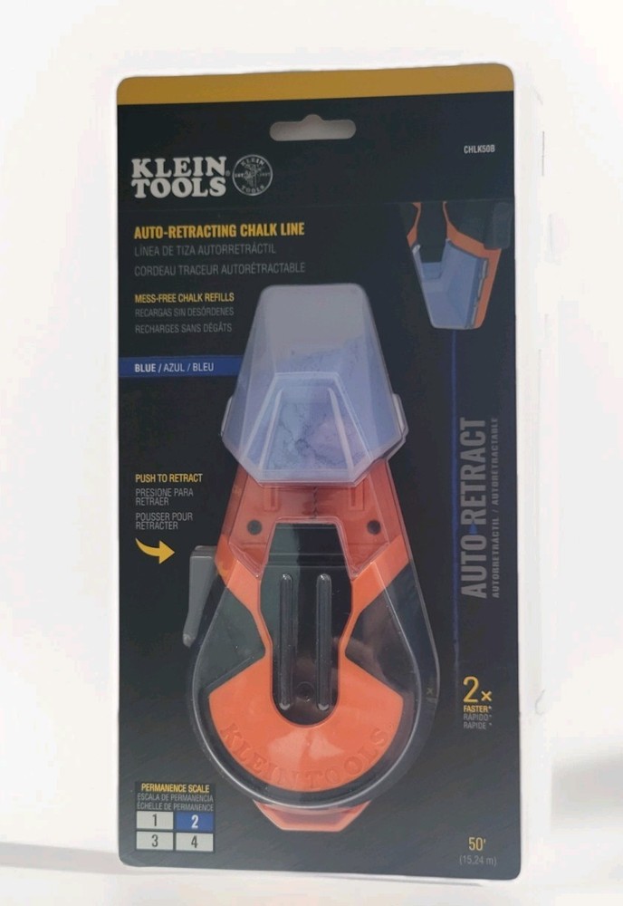 Klein Tools CHLK50B Auto-Retracting Chalk Line blue