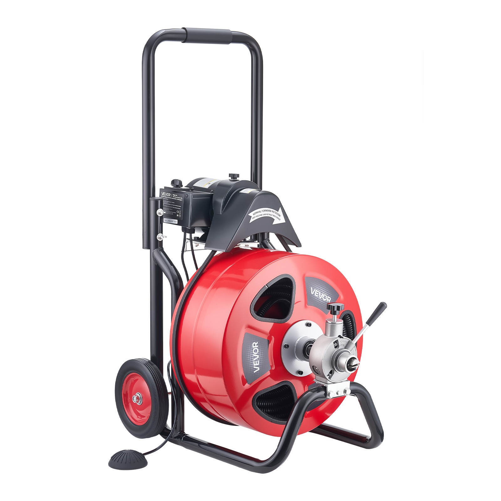 VEVOR Drain Cleaner Machine Electric Drain Auger 100 FT x 3/4 In Auto Feed