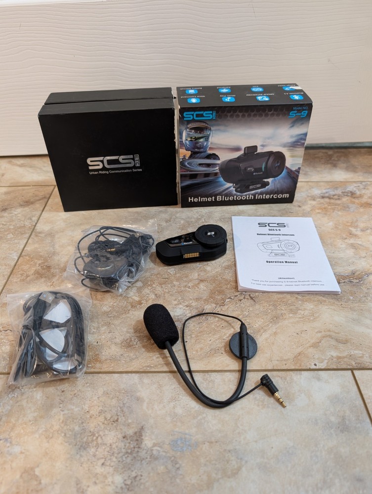 SCSETC S-9 Motorcycle Helmet Bluetooth Headset 2000m 6 Riders Intercom Open Box