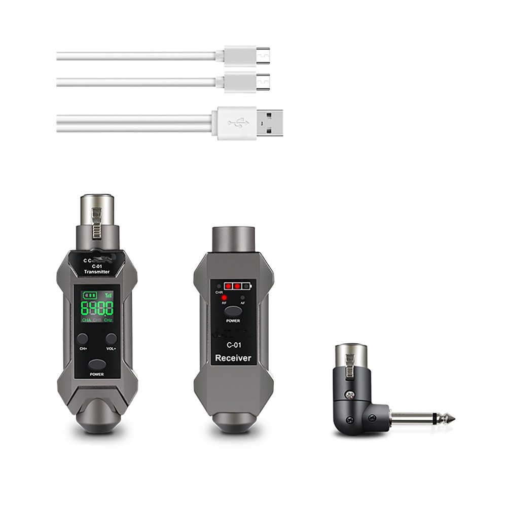 Rechargeable Plug-on Microphone Wireless System Transmitter&Receiver&XLR Adapter