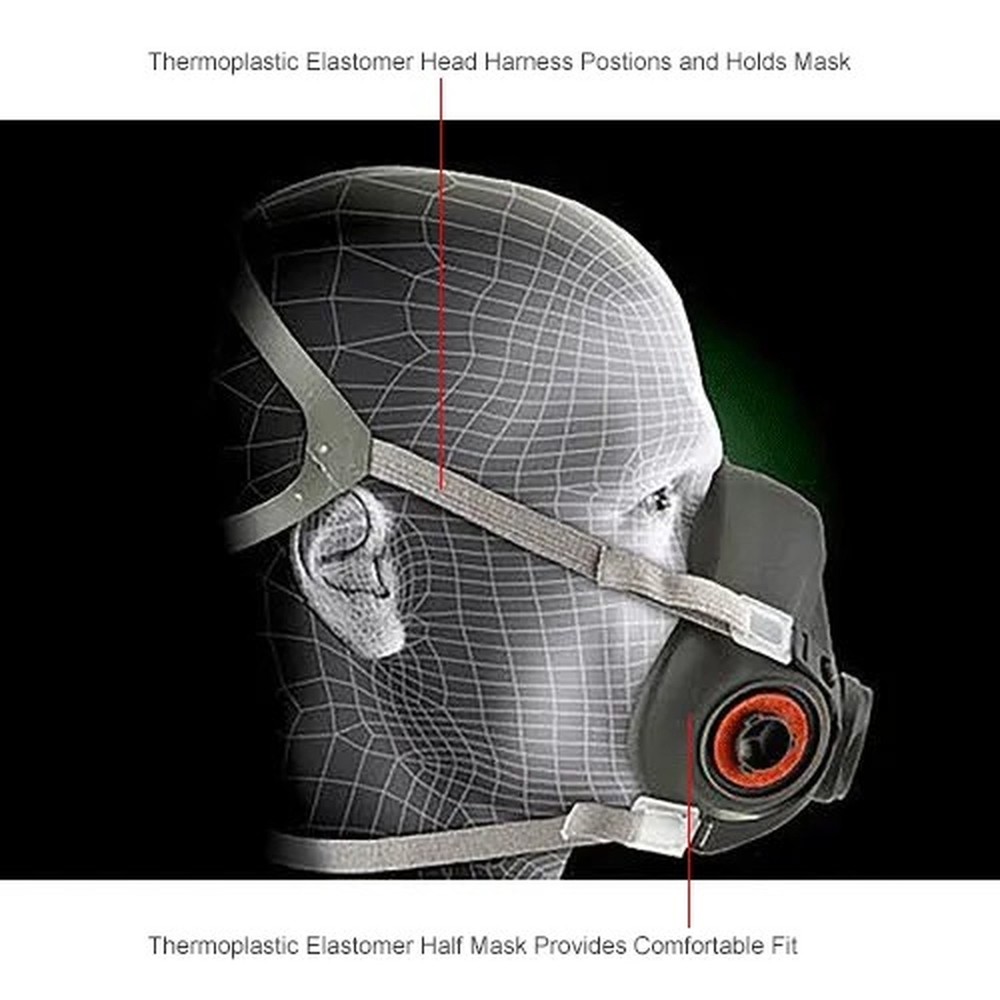 3M? Half Facepiece Reusable Respirator 6200/07025(AAD), Medium, 1 Each