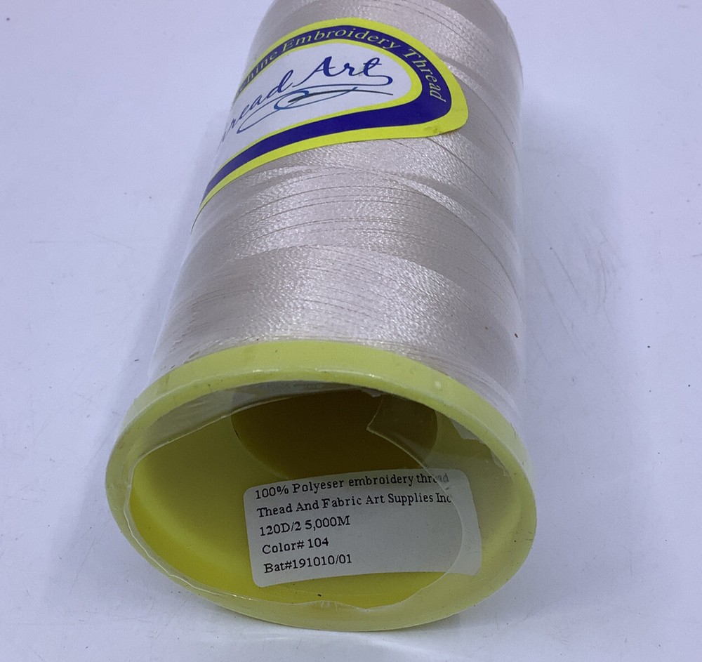 Thread Art Polyester Machine Embroidery Thread Cream Color # 104