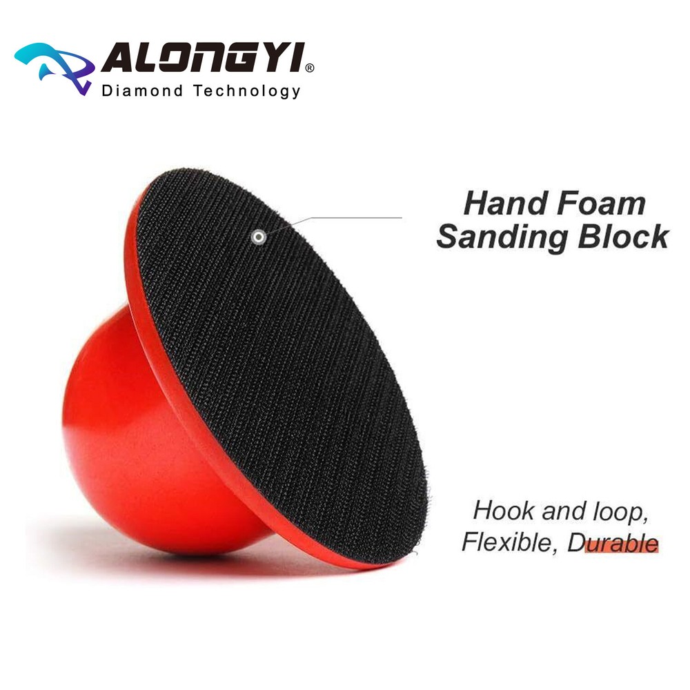 2-PCS Round Hand Sanding Block for 4" Hook and Loop Random Orbital Sander