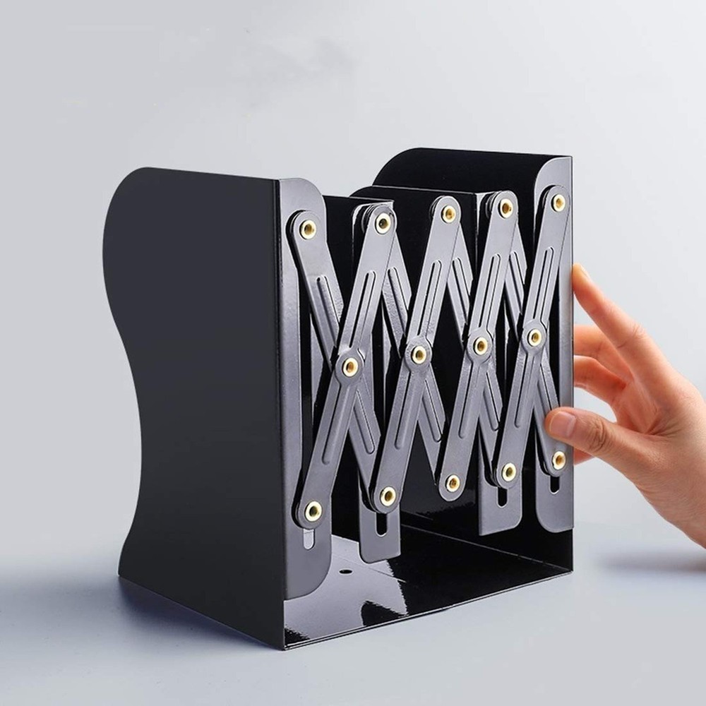 Adjustable Bookend Desktop Bookend Stand Holder Expandable Bookcase White