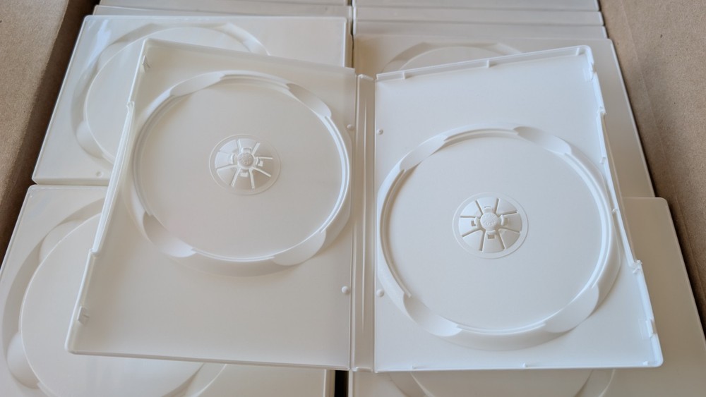 50 DVD Dual White Cases
