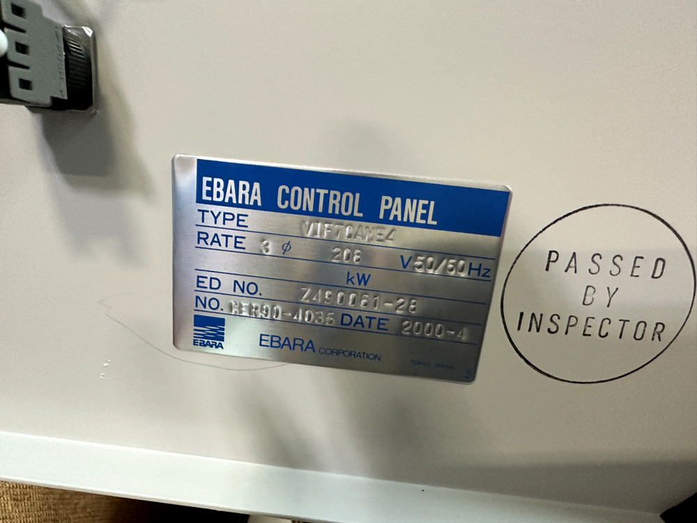 AS IS UNTESTED EBARA CONTROL PANEL VACUUM PUMP INTERFACE BOX VIF70AME4