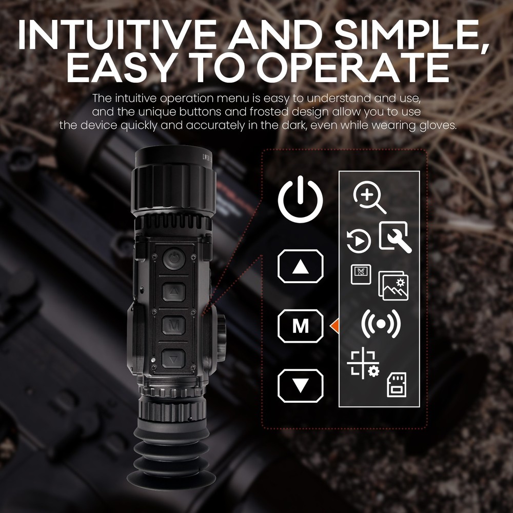 384x288 Thermal Monocular Night Vision Scope 35mm Multi-Function Thermal Scope