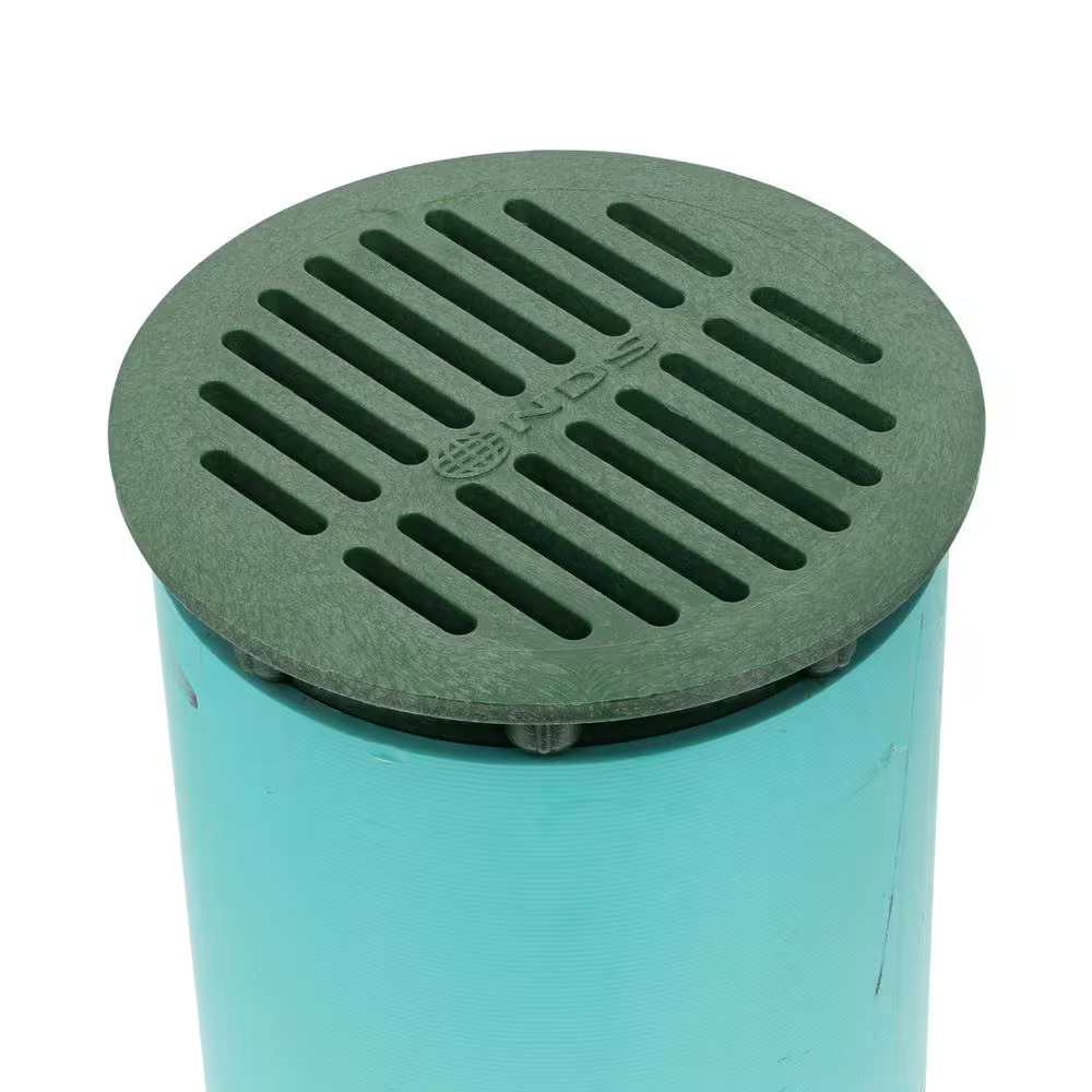 6 In. Plastic round Drainage Grate in Green