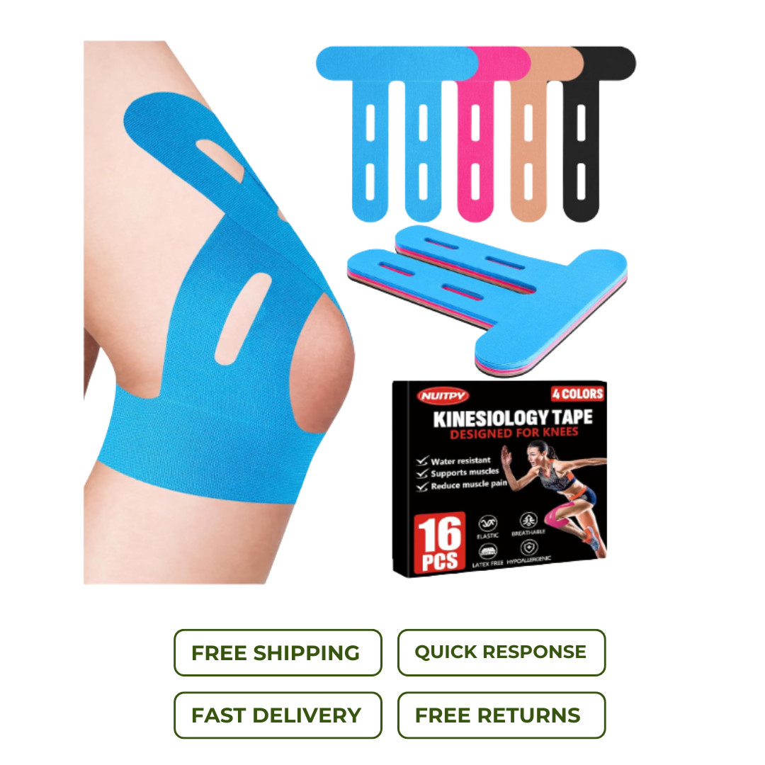 16 PCS Kinesiology Tape for Knees 4 Colors Knee Support Tape Precut Knee Tape