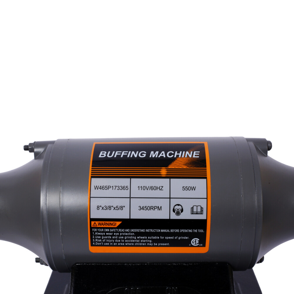8'' Electric Polisher Benchtop Buffer Grinder Benchtop Buffing Polishing Machine