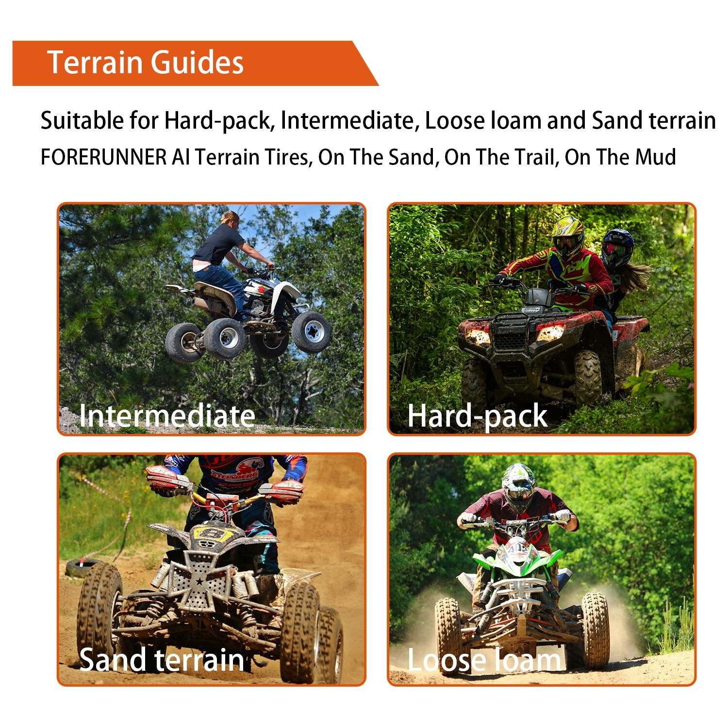 Set 2 Rear 22x11-10 ATV Tires 6PR 22x11x10 UTV All Terrain 22 11 10 Tubeless 22"