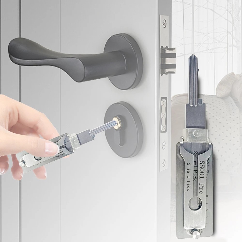 2-in-1 Stainless Steel Key Decoder SS001 PRO Lock Decoder Repair Tools-Free Ship
