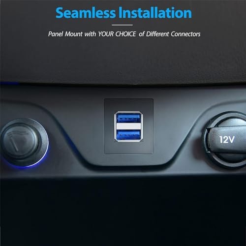 1M USB3.0 Dual Square Flush Mount - USB 3.0 Extension Panel Cable, for 3 feet