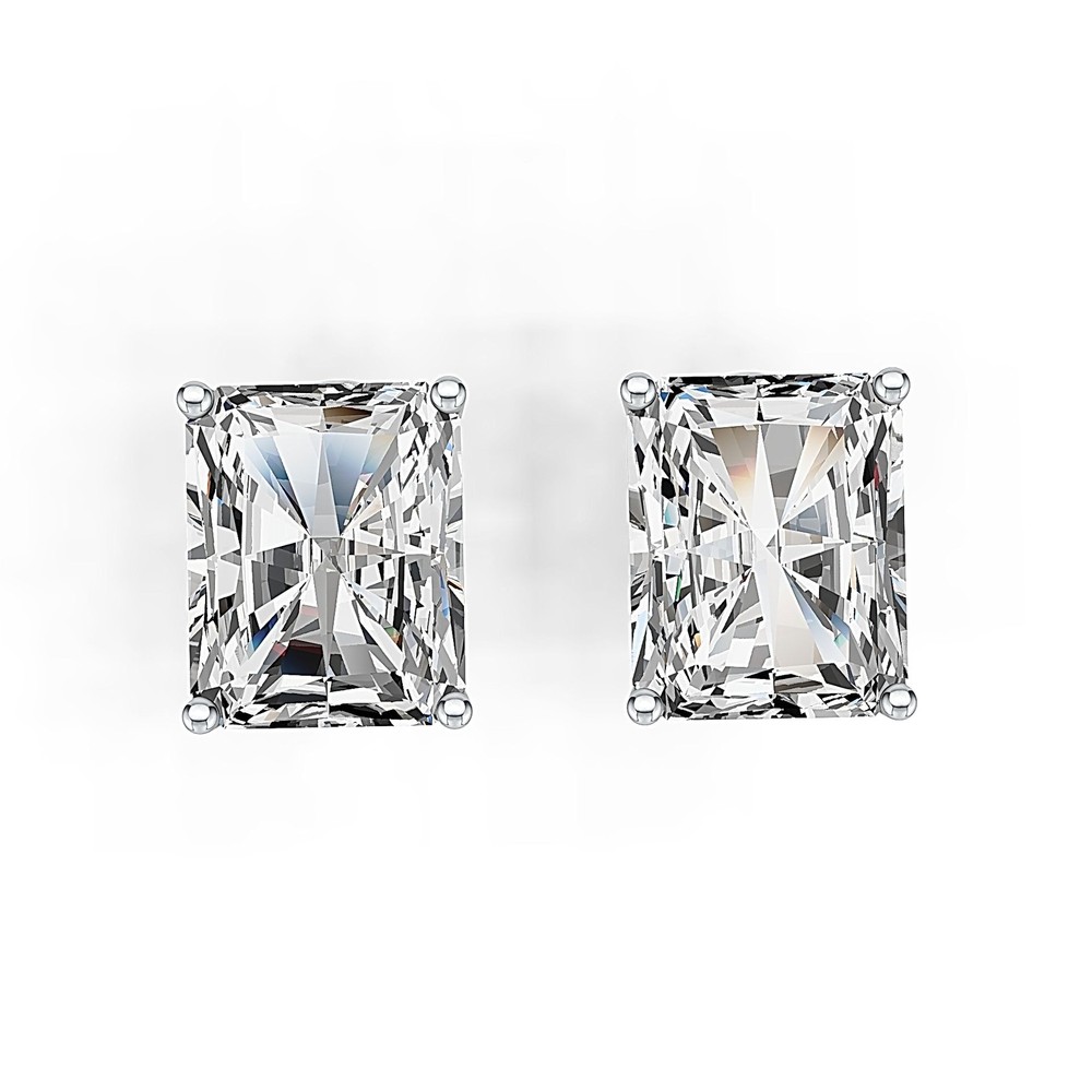 Sterling Silver Semi Mount Earrings Setting Emerald OCT 10X8mm