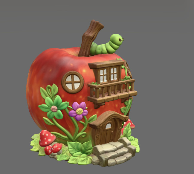 Enchanted Apple Cottage STL File 3D Printable