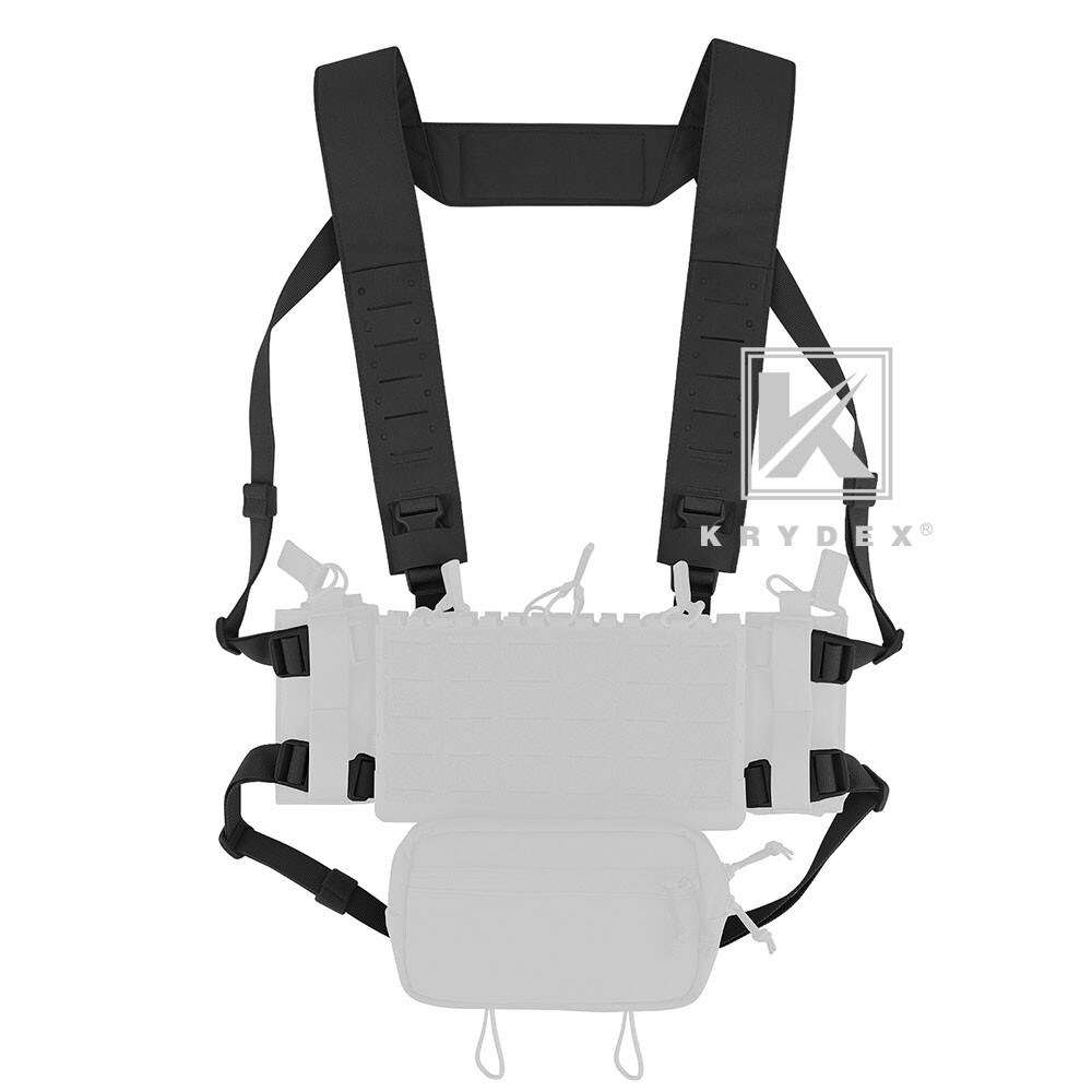 KRYDEX Micro Fight Shoulder Fat Strap & Back Strap Laser-cut Molle Strap Black