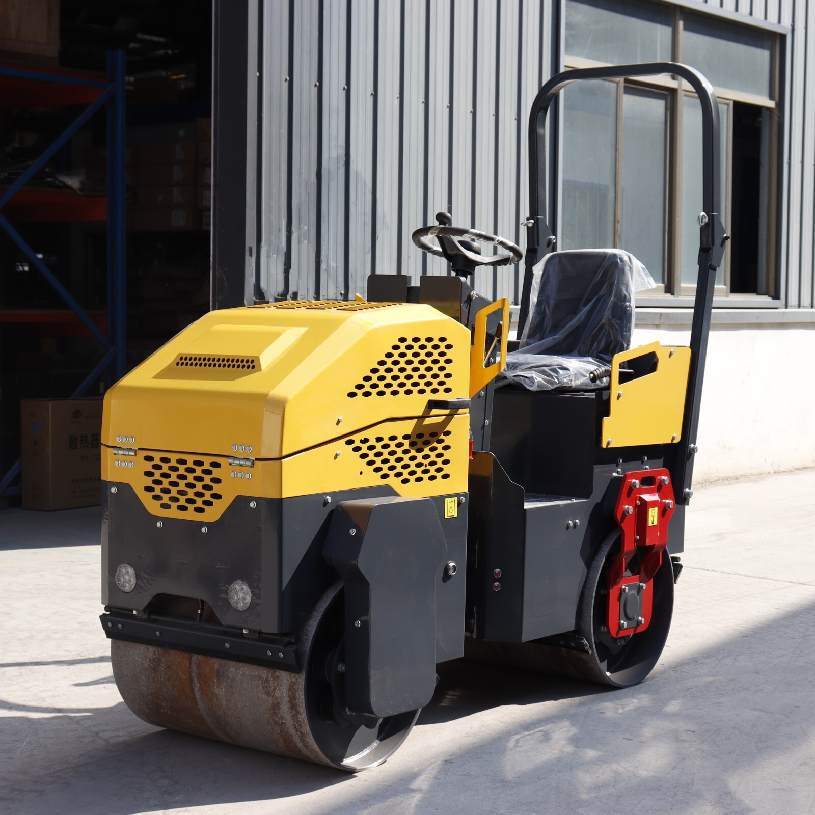 Petrol Engine Soil Asphalt Double Drum 1ton Roller Road Roller Compactor