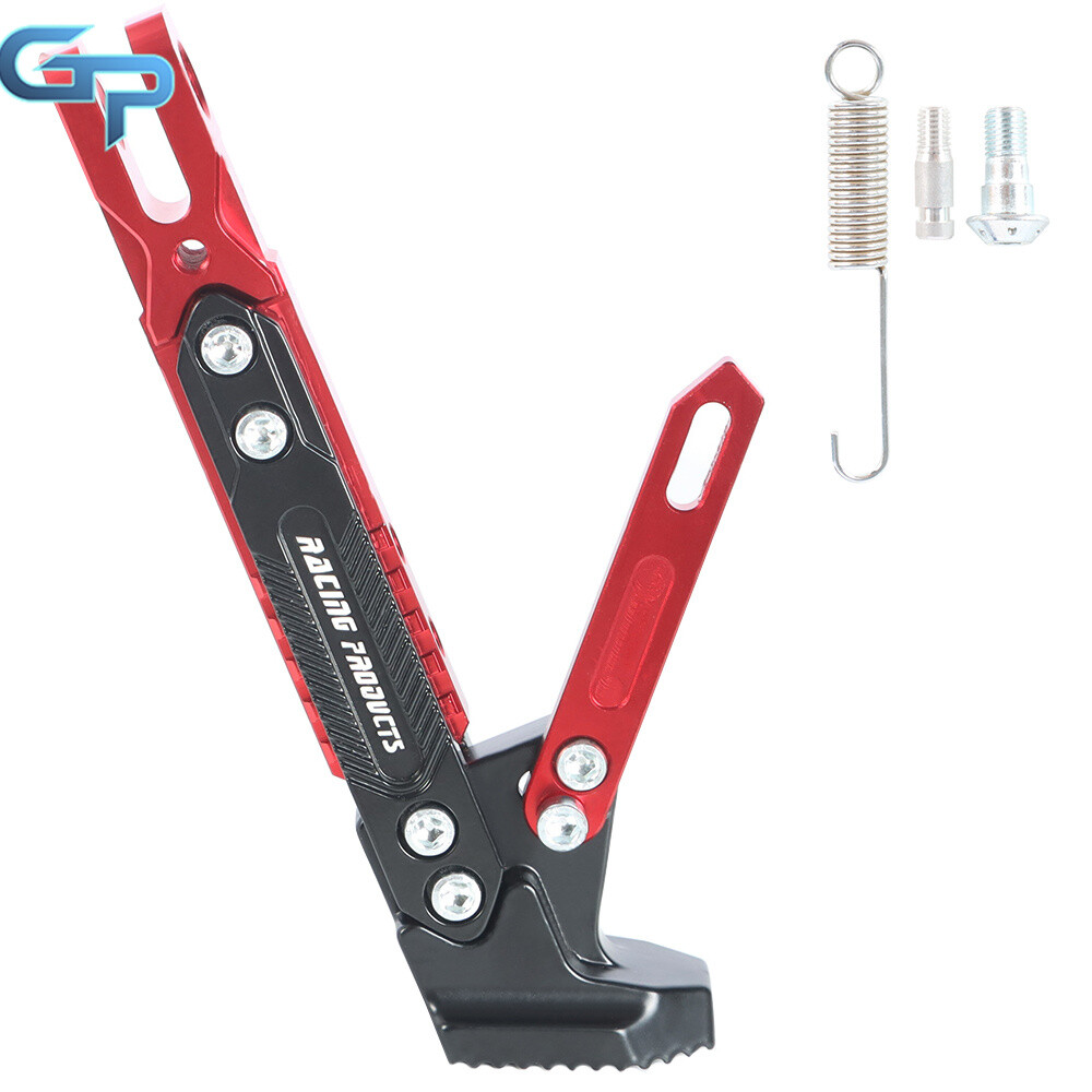 Motorcycle Universal CNC Aluminum Adjustable Kickstand Foot Side Support Stand