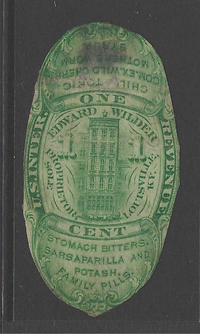 Bigjake: RS-266a, 1 cent Edward Wilder - Match & Medicine