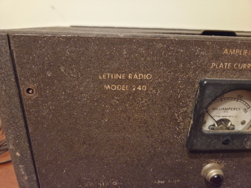 Lettine Radio Model 240 Ham Transmitter 807 Tube 40W AM CW POWERS ON w/ Flyer