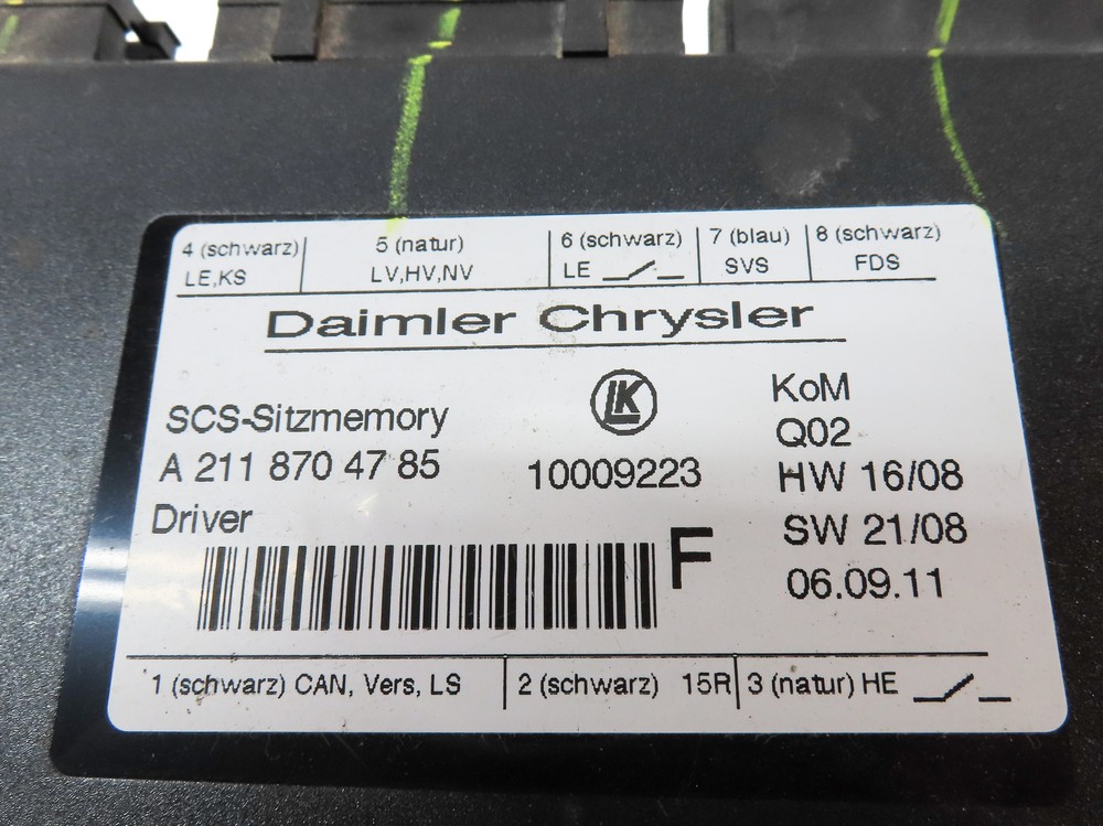 2012 MERCEDES GL450 (X164) FRONT LEFT DRIVER SEAT CONTROL MODULE