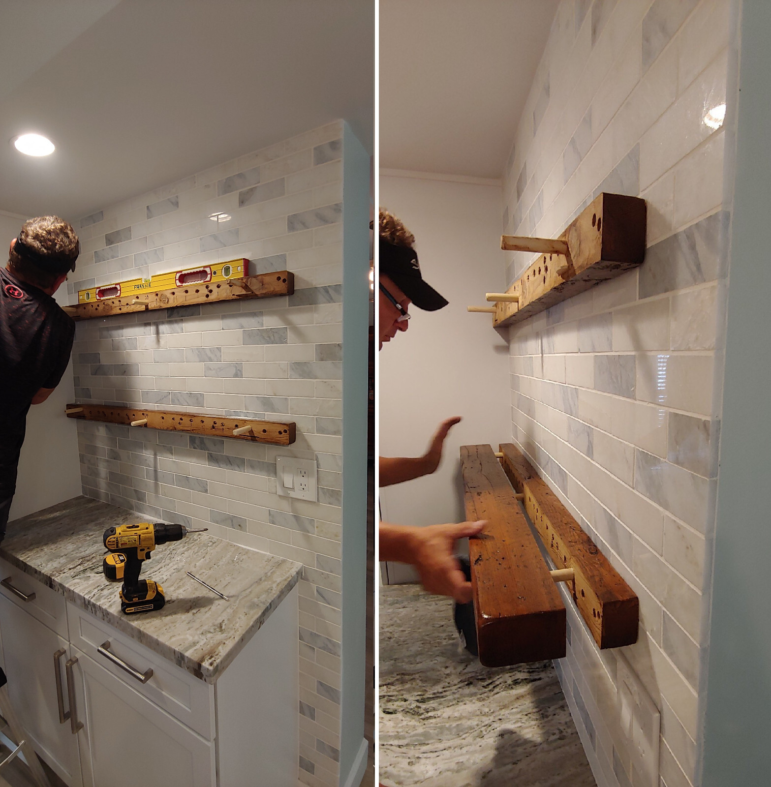 Floating shelf reclaimed barn wood Premium 2in thick floating shelves USA made