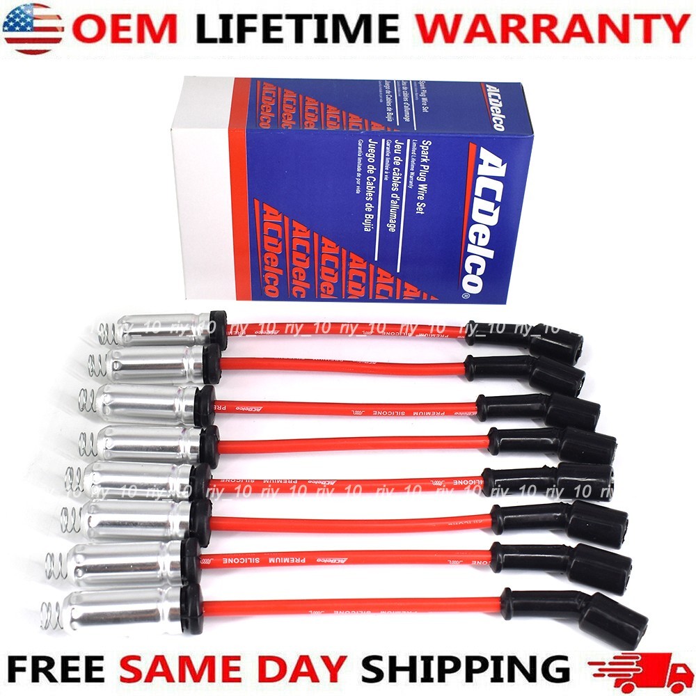 8pcs 758EE Spark Plug Wires For 2014-2018 GM Chevrolet 1500 Silverado Corvette Y