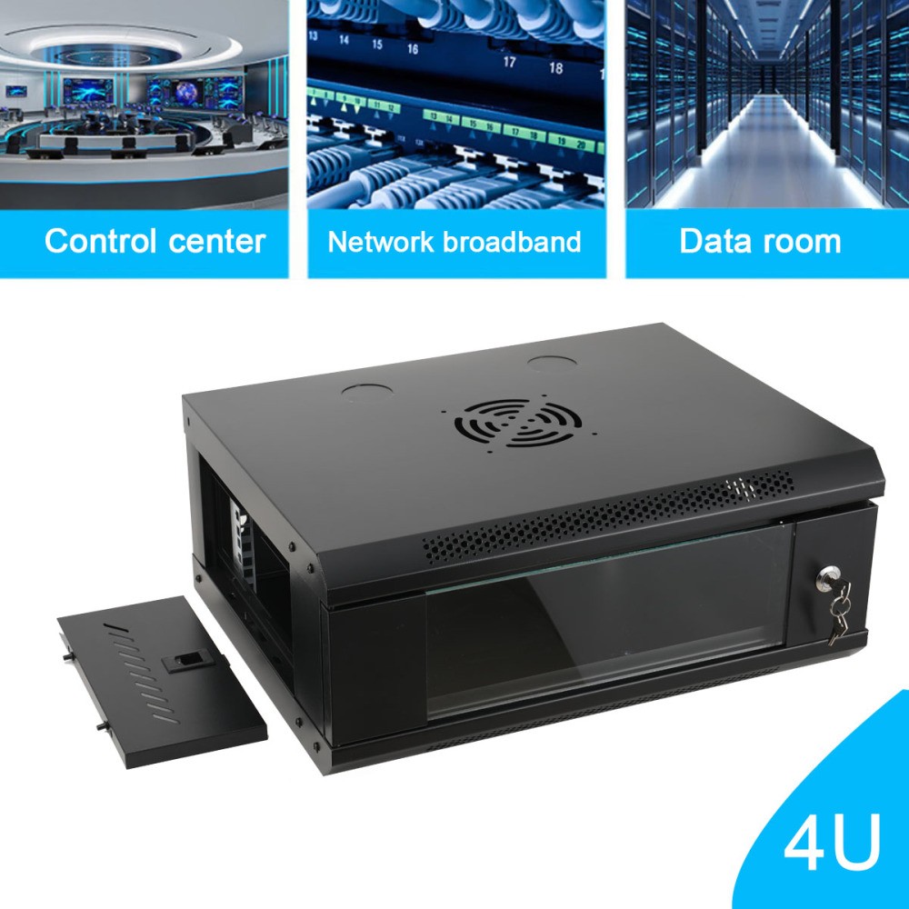 4U Server Rack Enclosure 15.74" Wall Mount Server Cabinet with Locking Door