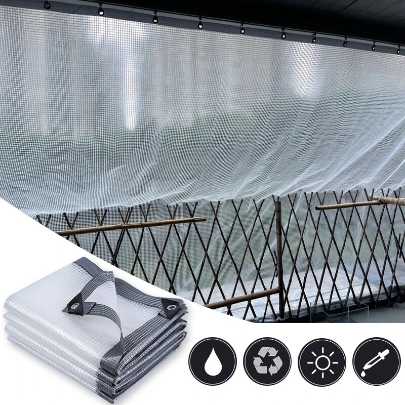 Clear Greenhouse Plastic Covering 16 Mil 6 Mil Waterproof UV Resistant Poly Tarp