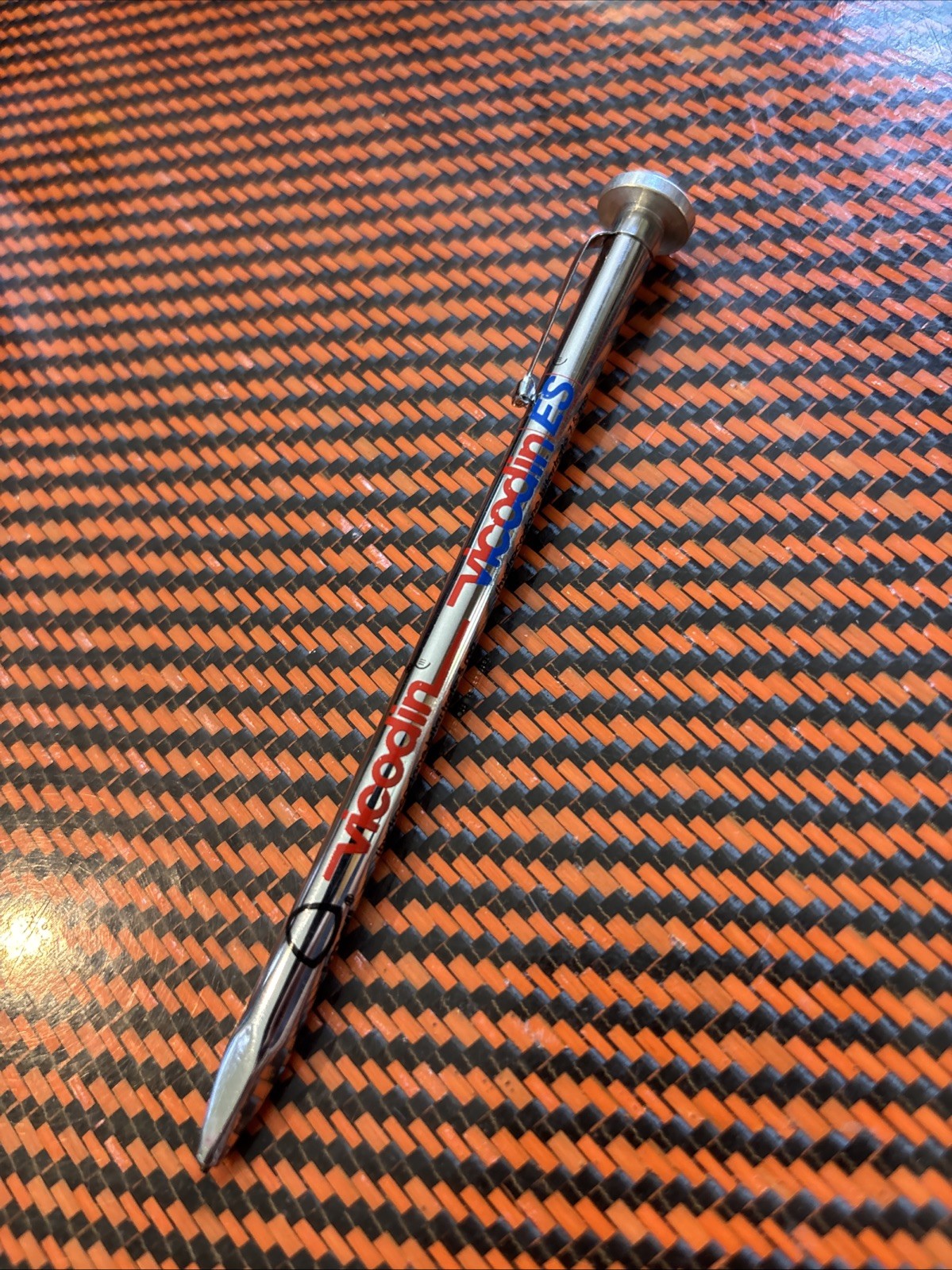 DRUG REP PEN - VICODIN "NAIL" - METAL NARCOTIC RARE Vicodin ES Look 👀 RARE