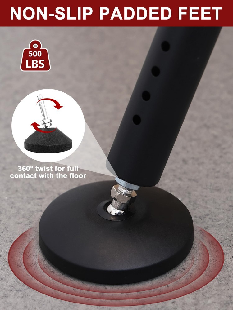 Door Stoppers Security Bar - Adjustable Windows/Sliding 1 PC, Black