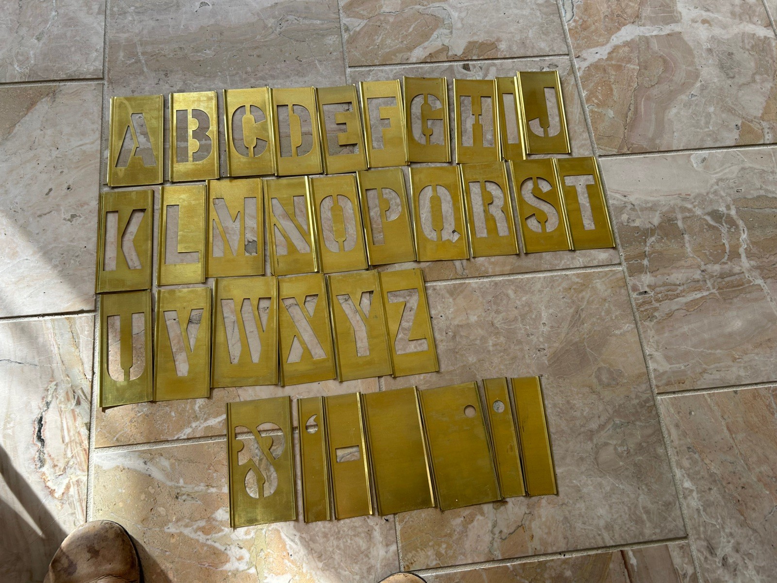 Reese's Brass Stencils Adjustable Vintage With Box