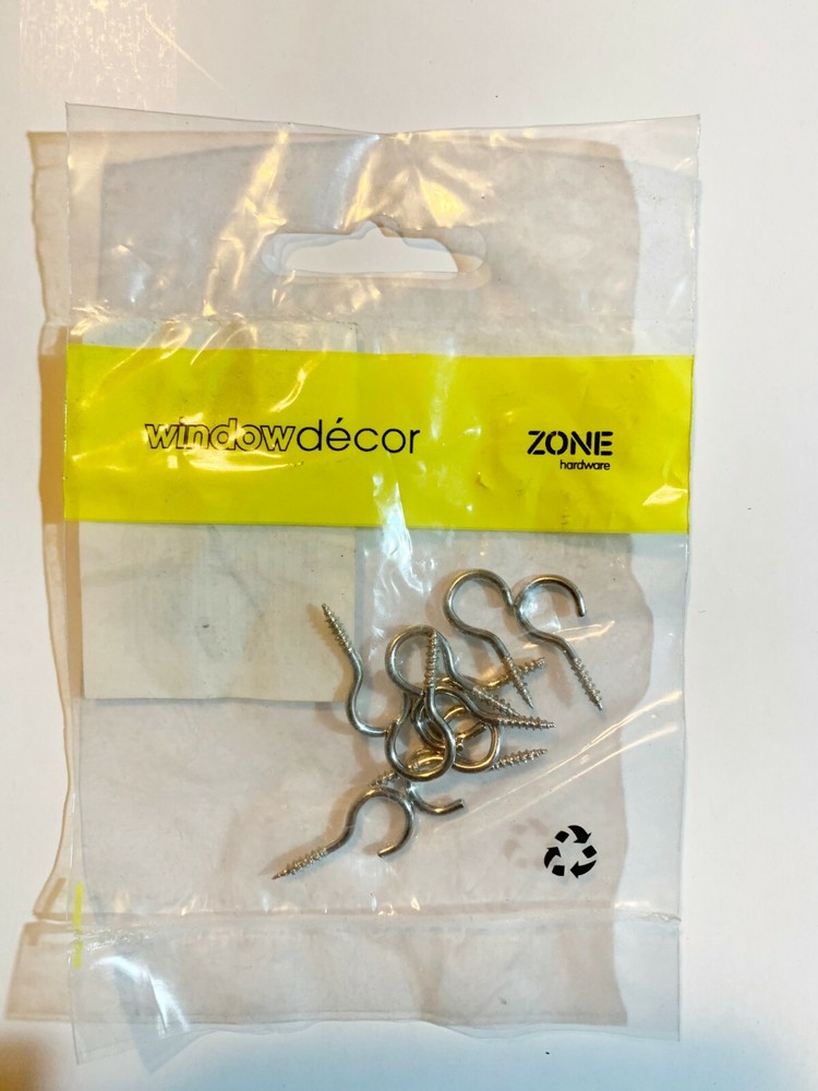 SCREW Hook 21mm 10 Pieces, Self Tapping Thread - Silver