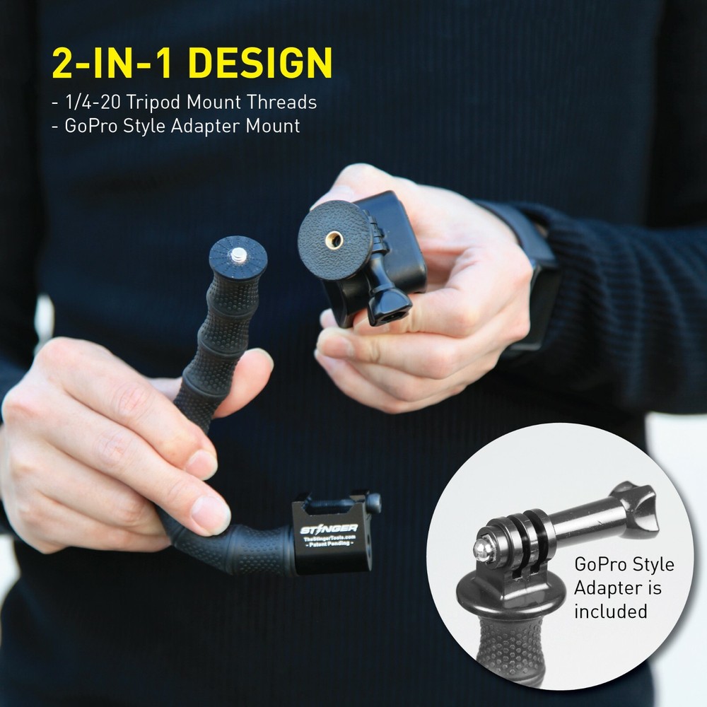 Stinger Python Camera Arm with GoPro Mount Compatible with Gopro, Action Camera