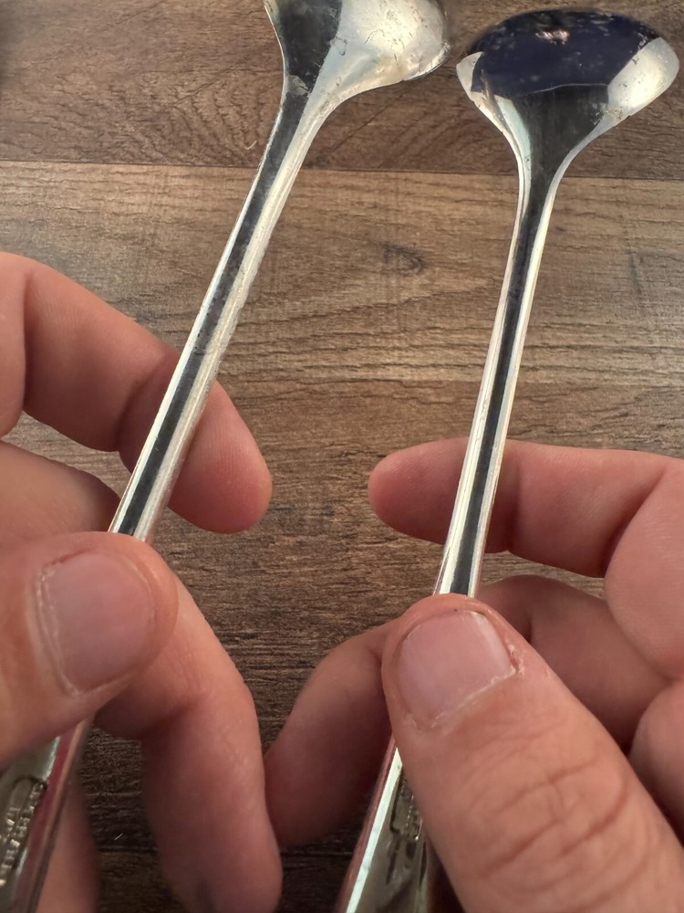 Vintage Italian Silverplated Salad Server Set Unknown Pattern Plain