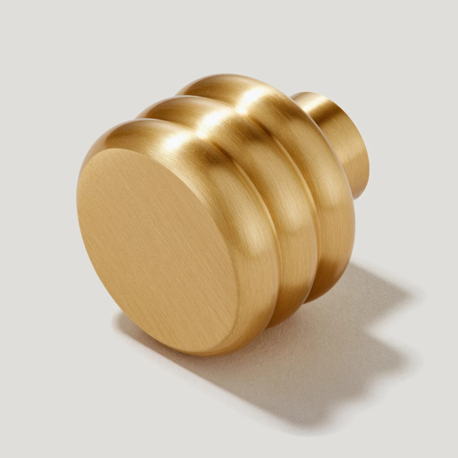 (QTY. 5) PLANK HARDWARE ALVA TUBULAR KNOB CABINET HARDWARE BRASS