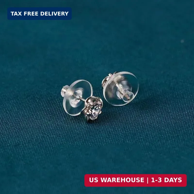 Rubber Earring Backs,100PCS Soft Clear Earring Backs Replacements for Droopy Ear