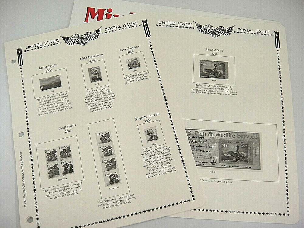 Minkus 2000 US Regular Postal Issues MUSR00 Stamp Album Supplement NOS