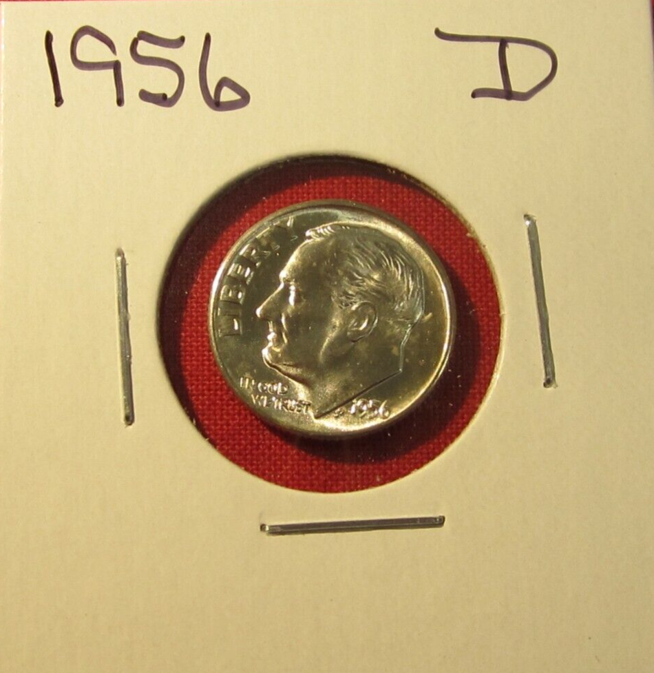 1956 D Roosevelt Dime - 90% Silver - BU - Uncirculated