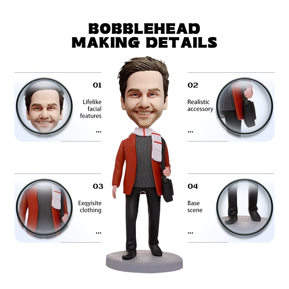 Custom Bobblehead Figures Personalized from Picture, Fully Handmade Customized