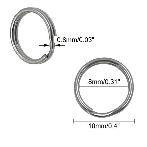 60Pcs Small Key Chain Ring, Stainless Steel Split Rings, Mini Split Jump Ring