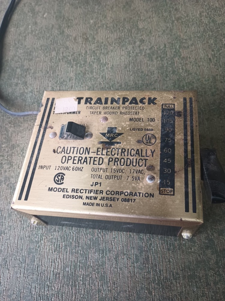 MRC Trainpack Model 100 HO Train Control Transformer