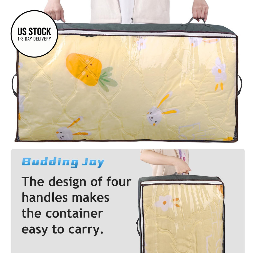 Budding Joy 60L Under Bed Storage Containers, Bins 4 Pack, Grey