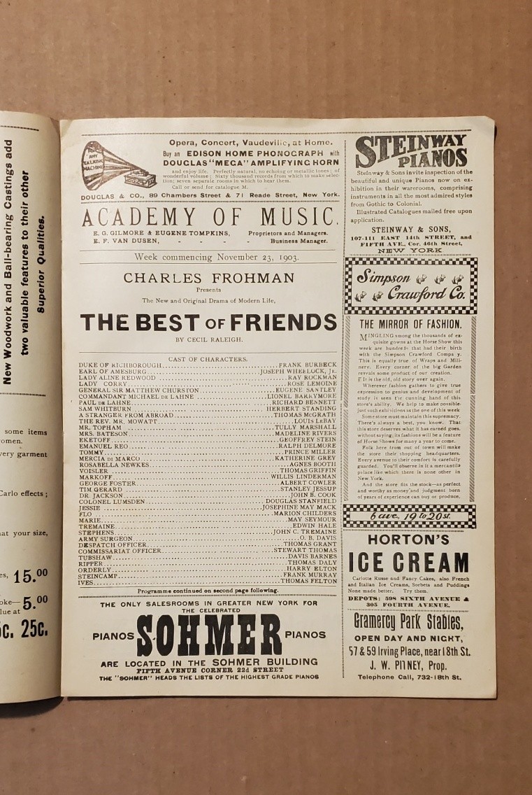 2192----1903/04 Academy of Music programs lot of 4 NYC