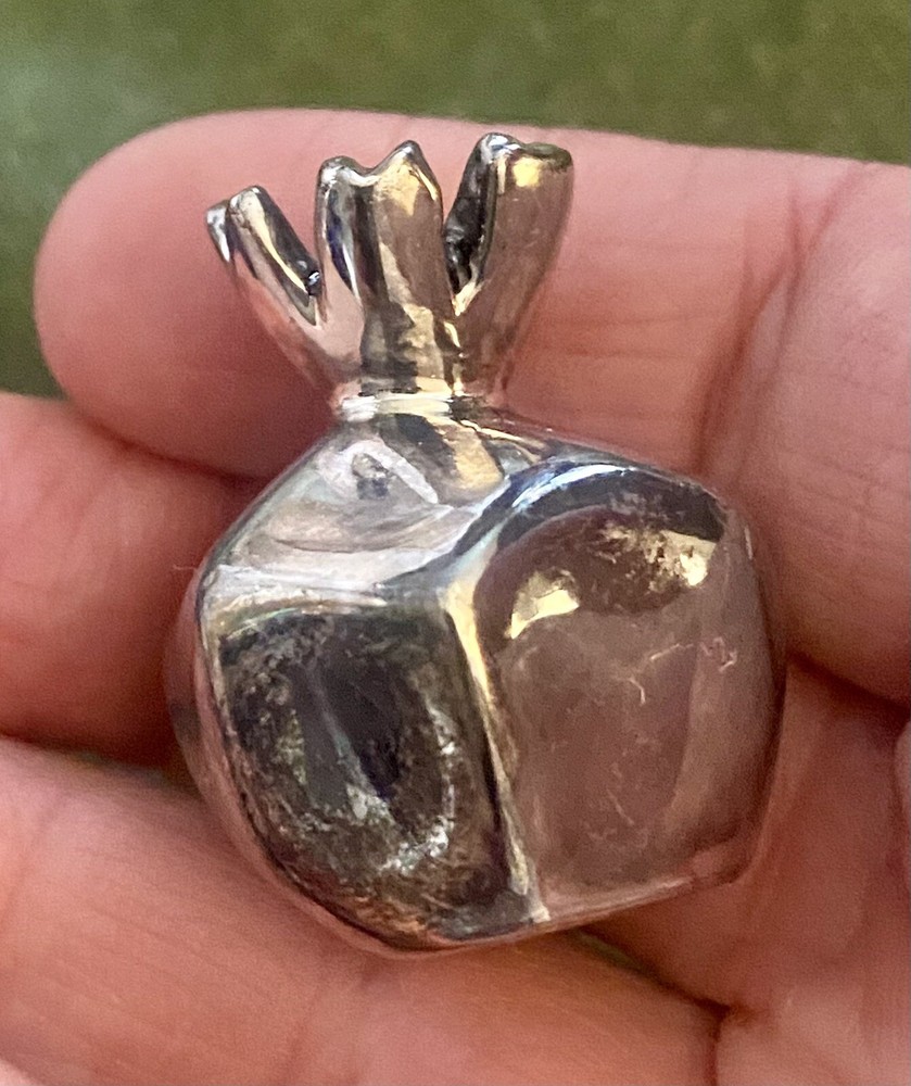 Sterling Silver Electroform Pomegranate Figurine