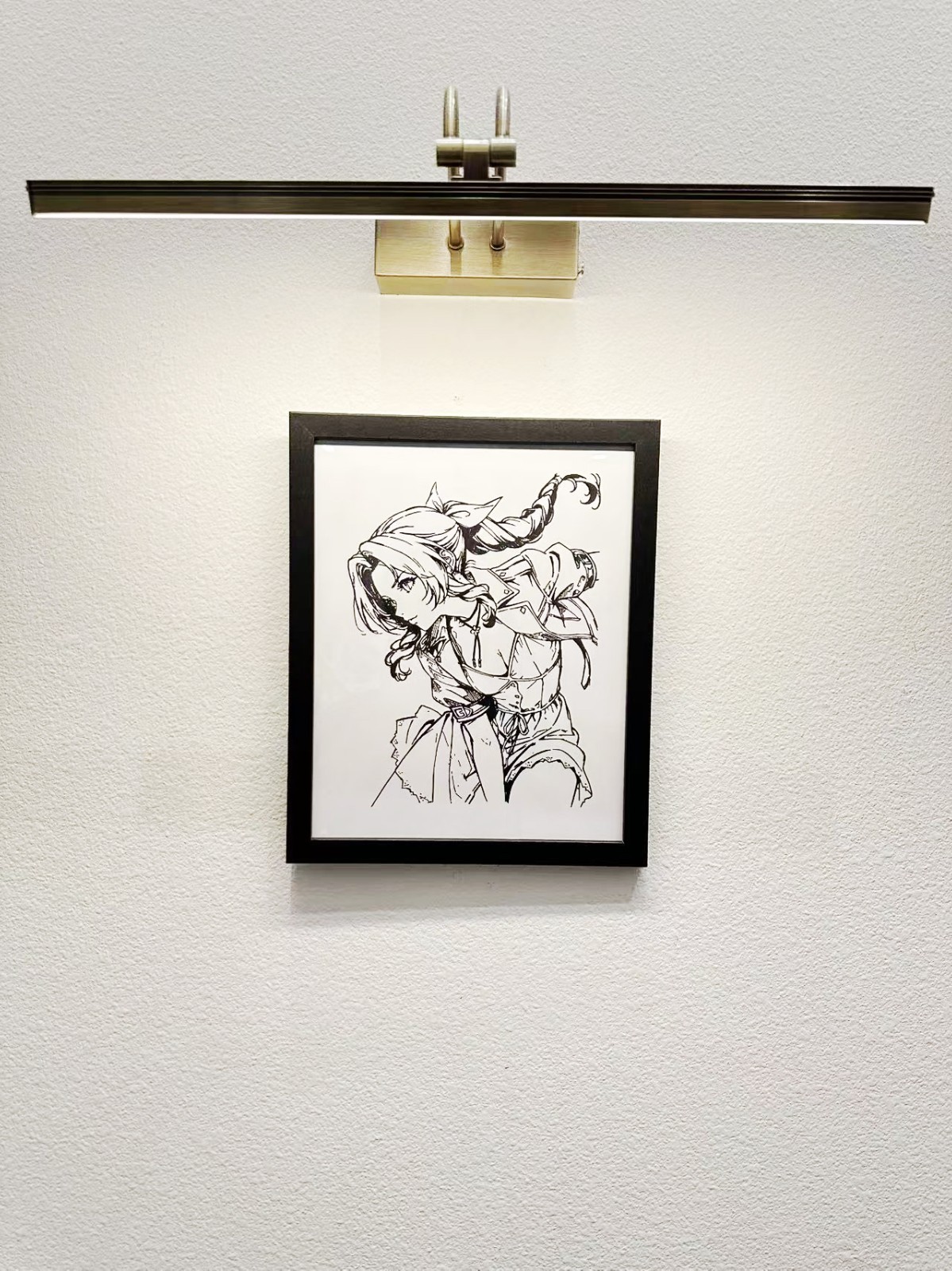 Hand Drawn (Not a Print) Final Fantasy Aerith Framed Pen and Ink Art Drawing