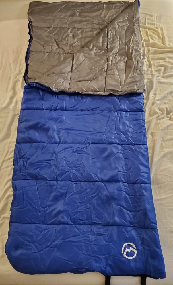 Magellan Outdoors Rectangular Sleeping Bag 45 Degrees 77" x 33" Blue