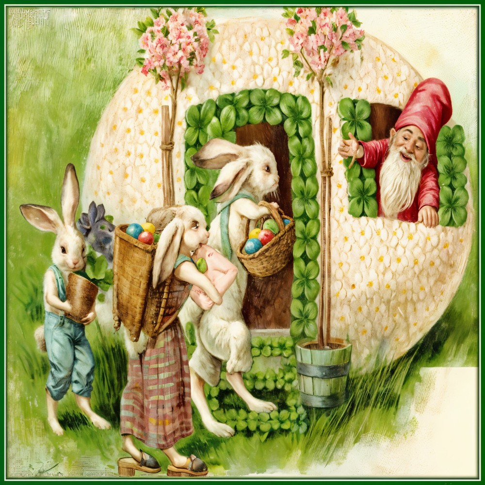 30 Custom Gnome Easter Personalized Address Labels